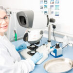 Woman in Lab, Commercial photographer Dublin Ireland for medical devices and pharma- John Jordan Photographer